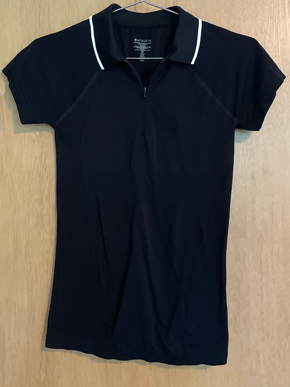 Athleta Momentum Polo Shirt Top - Size XS - Black - Golf - Tennis